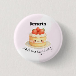 Chapa Redonda De 2,5 Cm Cute Dessert Button Pin