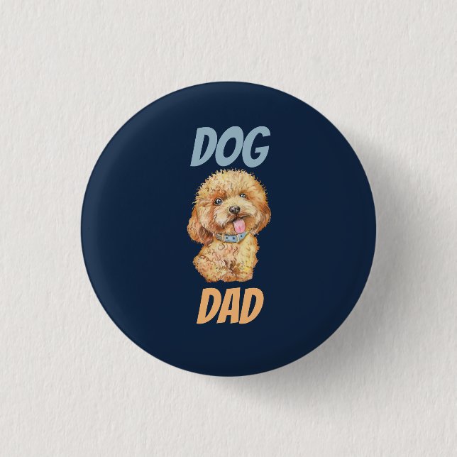 Chapa Redonda De 2,5 Cm Cute Dog Dad (Anverso)