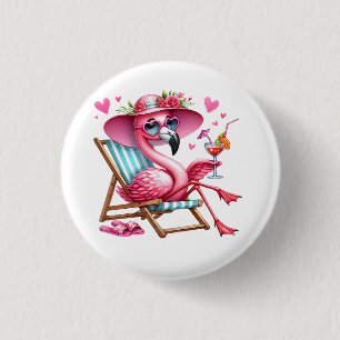 Chapa Redonda De 2,5 Cm Cute Flamingo Clipart