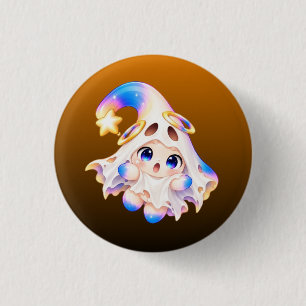 Chapa Redonda De 2,5 Cm Cute Ghost Sheet Halloween Pastel - Pin Espeluznan