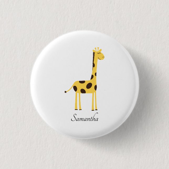 Chapa Redonda De 2,5 Cm Cute Giraffe Personalizada (Anverso)