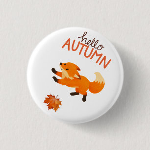Chapa Redonda De 2,5 Cm Cute Hola Otoño Hojas de Otoño Camiseta para Hombr