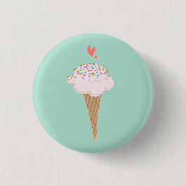 Chapa Redonda De 2,5 Cm Cute Ice Cream Cone