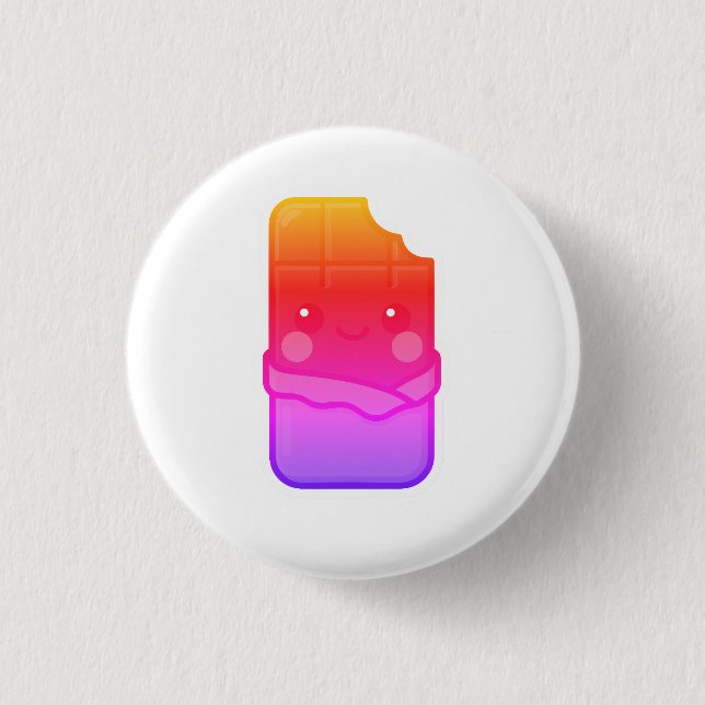 Chapa Redonda De 2,5 Cm Cute Kawaii Chocolate Bar (Anverso)