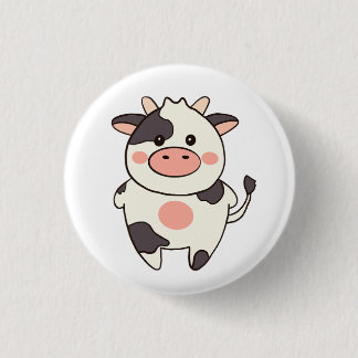Chapa Redonda De 2,5 Cm Cute Kawaii Friendly Cow