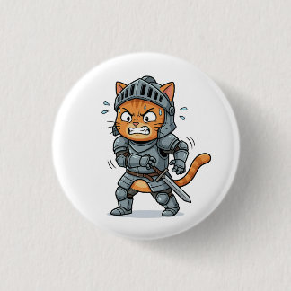 Chapa Redonda De 2,5 Cm Cute Knight Cat Button