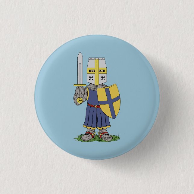 Chapa Redonda De 2,5 Cm Cute Medieval Knight (Anverso)