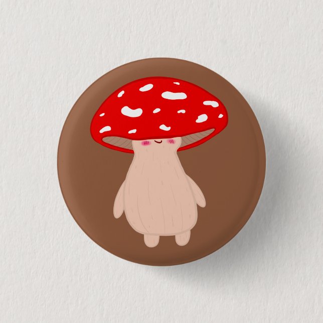 Chapa Redonda De 2,5 Cm Cute Mushroom (Anverso)