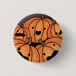 Chapa Redonda De 2,5 Cm Cute Orange Pumpkin Patch Illustration