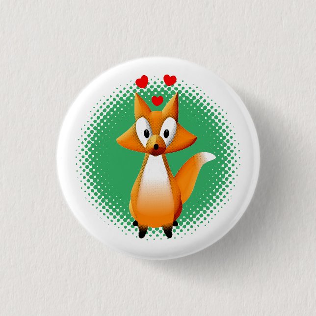 Chapa Redonda De 2,5 Cm Cute Personalizado Fox Animal (Anverso)