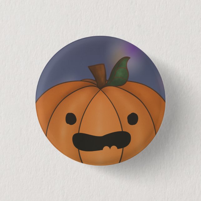 Chapa Redonda De 2,5 Cm Cute Pumpkin Face Illustration (Anverso)