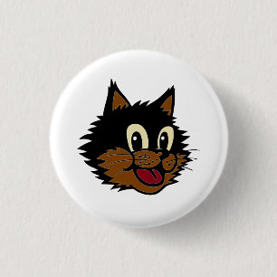 CHAPA REDONDA DE 2,5 CM CUTE SMILING BLACK AND BROWN NAUGHTY CAT