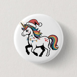 Chapa Redonda De 2,5 Cm Cute Unicorn Deer Reno Ciervo Luces Divertidas De