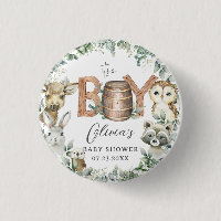 Cute Woodland Animals Greenery Boy Baby Shower