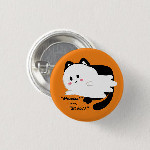 Chapa Redonda De 2,5 Cm Cuto Halloween Black Cat Ghost Boo