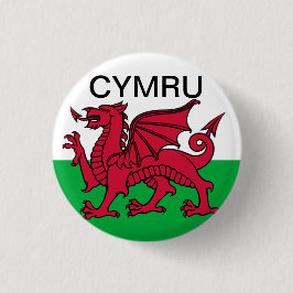 Chapa Redonda De 2,5 Cm Cymru, el dragón rojo de la Copa Mundial de Bander