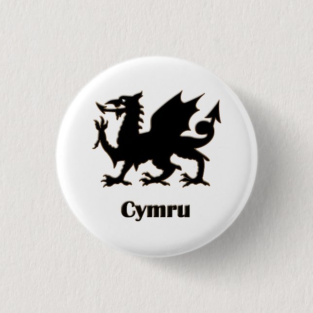 Chapa Redonda De 2,5 Cm Cymru, Wales pin (Anverso)