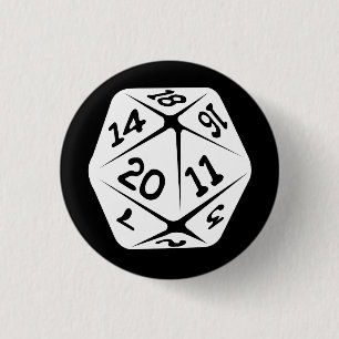 Chapa Redonda De 2,5 Cm d20 geek swag