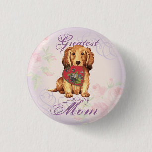 Chapa Redonda De 2,5 Cm Dachshund Heart Mom