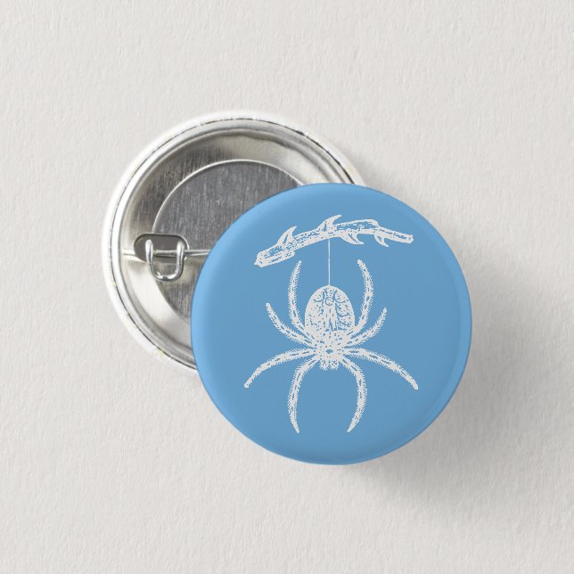 Chapa Redonda De 2,5 Cm Dainty Blue Spider (Anverso y reverso)