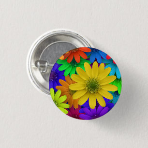 Chapa Redonda De 2,5 Cm Daisies coloridos