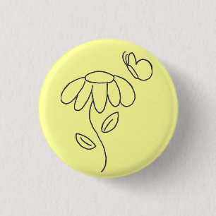 Chapa Redonda De 2,5 Cm Daisy
