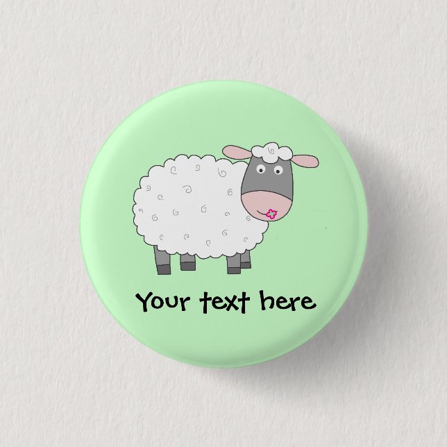 Chapa Redonda De 2,5 Cm Daisy Sheep (Anverso)