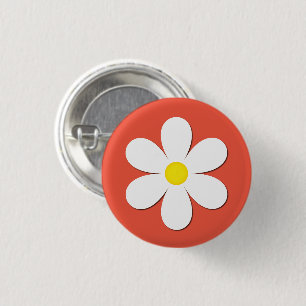 Chapa Redonda De 2,5 Cm Daisy WildFlower Love Friendship Naranja colorido