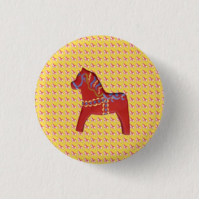 Chapa Redonda De 2,5 Cm Dala Horse (Anverso)