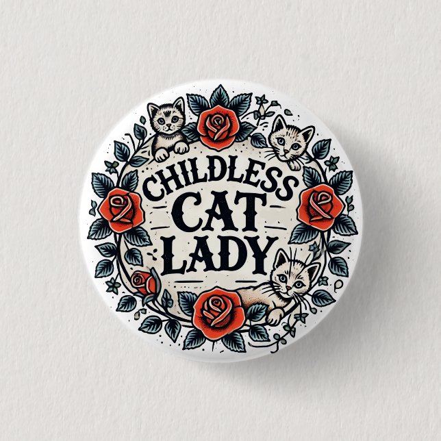 Chapa Redonda De 2,5 Cm Dama de gato infantil (Anverso)