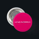 Chapa Redonda De 2,5 Cm Dama de gato por Kamala minimalista rosa gracioso<br><div class="desc">Señora del gato por Kamala minimalista botón moderno divertido. Personalizable completo de texto blanco sobre fondo de color modificable rosa caliente.</div>