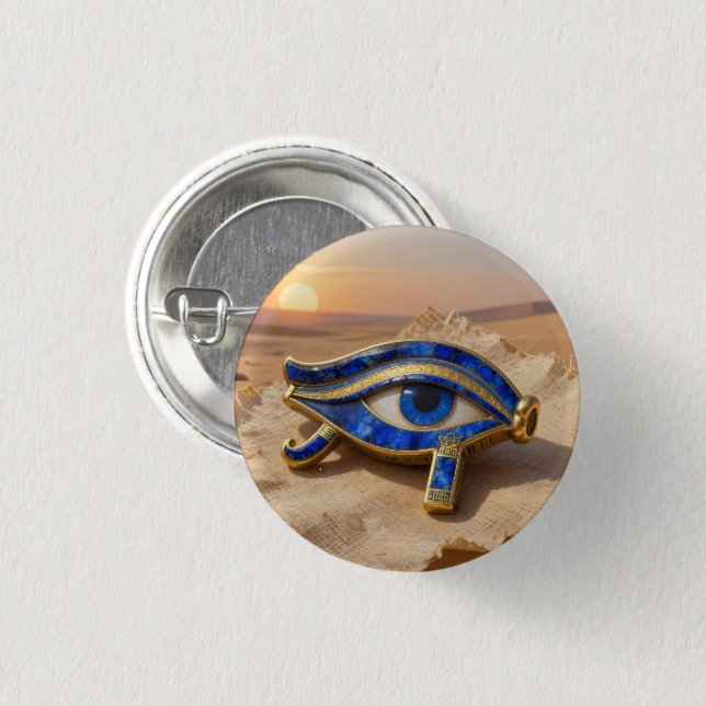 Chapa Redonda De 2,5 Cm Das Ägyptische Auge´9 (Anverso y reverso)