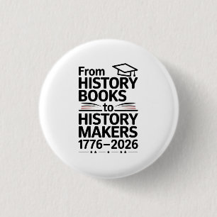 Chapa Redonda De 2,5 Cm De Libro De Historia A Creadores De Historia EEUU