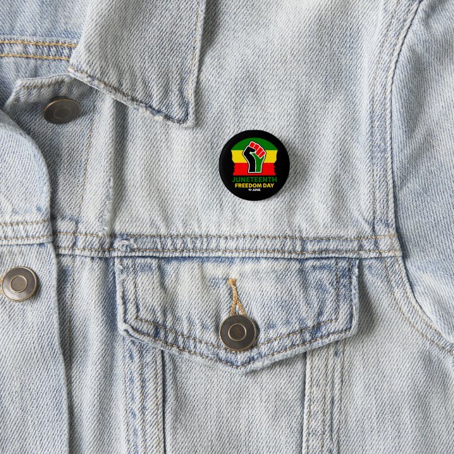 Chapa Redonda De 2,5 Cm Decimosegundo Día de la Libertad Historia Negra (In situ)