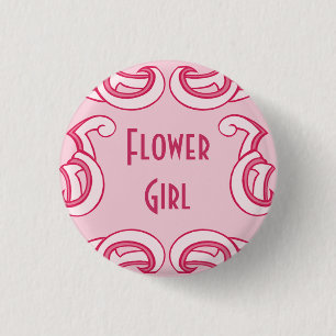 Chapa Redonda De 2,5 Cm Deco rosa "Niña flor"