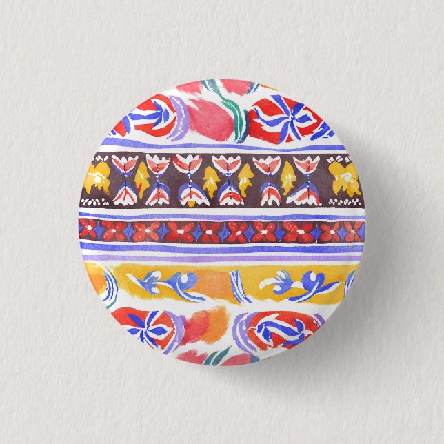 Chapa Redonda De 2,5 Cm decoración tradicional rumana (Anverso)
