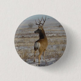 Chapa Redonda De 2,5 Cm Deer Buck D20 en Nieve