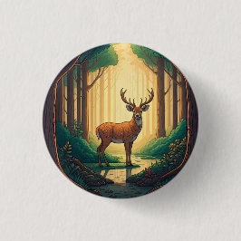 Chapa Redonda De 2,5 Cm Deer standing by a stream in a forest
