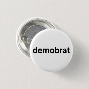 Chapa Redonda De 2,5 Cm Demobrat moderna tipografía graciosa blanco negro
