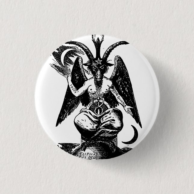 Chapa Redonda De 2,5 Cm Demonio Baphomet de Der (Anverso)