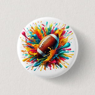 Chapa Redonda De 2,5 Cm Deportes de pelota de juego con salpicaduras de co