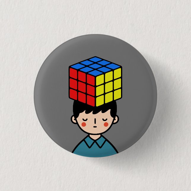 Chapa Redonda De 2,5 Cm Desconcertante (Anverso)