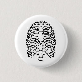 Chapa Redonda De 2,5 Cm Detailed Rib Cage Anatomy Line Art