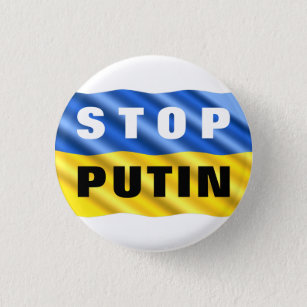 Chapa Redonda De 2,5 Cm Detener Putin Detener Guerra Bandera Ucraniana Lib