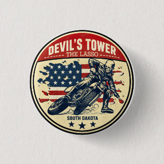 Chapa Redonda De 2,5 Cm Devil's Tower Road - el lazo de viaje en motocicle