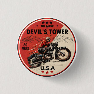 Chapa Redonda De 2,5 Cm Devil's Tower Road - el lazo de viaje en motocicle