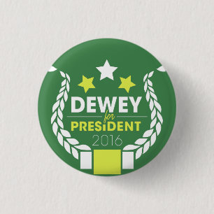 Chapa Redonda De 2,5 Cm Dewey para presidente Button