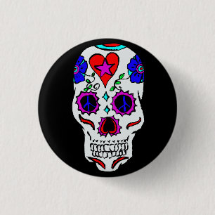 Chapa Redonda De 2,5 Cm Día De La Calavera Muerta