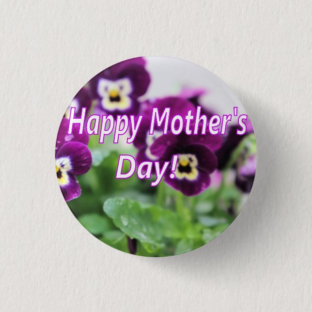 Chapa Redonda De 2,5 Cm Día de la madre (Anverso)