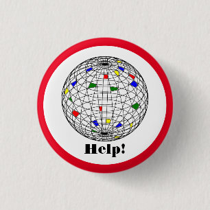 Chapa Redonda De 2,5 Cm Día de la Tierra, wireframe, personalizado